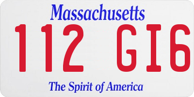 MA license plate 112GI6