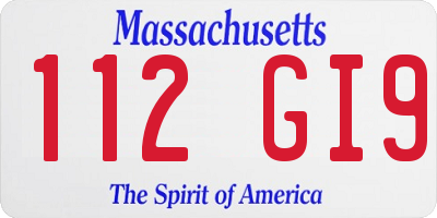 MA license plate 112GI9