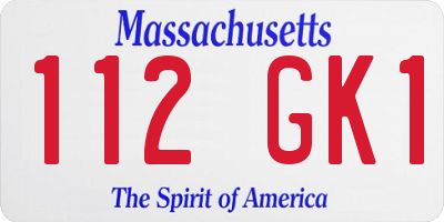 MA license plate 112GK1