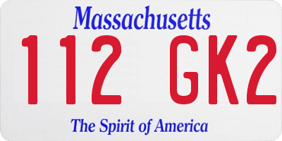 MA license plate 112GK2