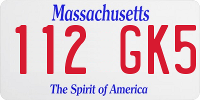 MA license plate 112GK5