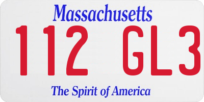 MA license plate 112GL3
