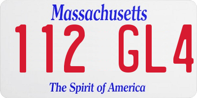 MA license plate 112GL4