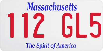 MA license plate 112GL5