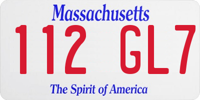 MA license plate 112GL7