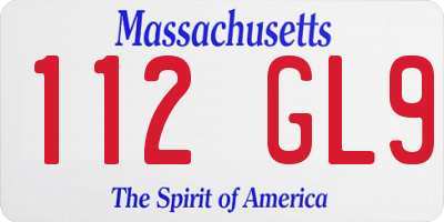 MA license plate 112GL9