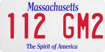 MA license plate 112GM2