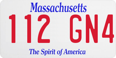 MA license plate 112GN4