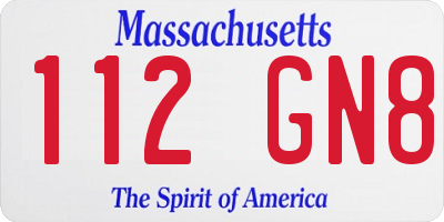 MA license plate 112GN8