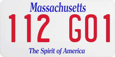 MA license plate 112GO1