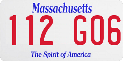 MA license plate 112GO6
