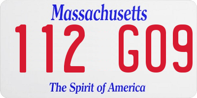 MA license plate 112GO9