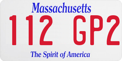 MA license plate 112GP2