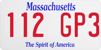 MA license plate 112GP3