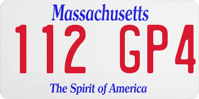 MA license plate 112GP4
