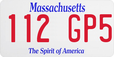 MA license plate 112GP5