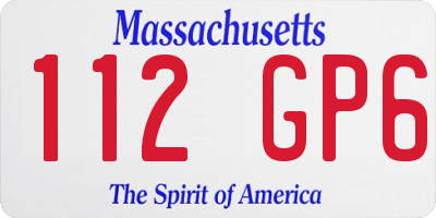 MA license plate 112GP6