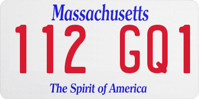 MA license plate 112GQ1