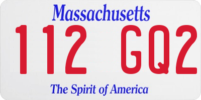 MA license plate 112GQ2