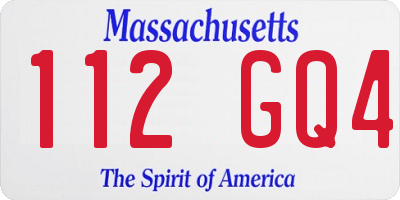 MA license plate 112GQ4