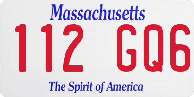 MA license plate 112GQ6