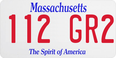 MA license plate 112GR2