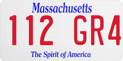 MA license plate 112GR4