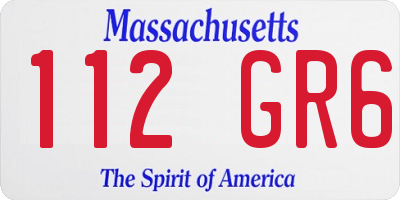 MA license plate 112GR6