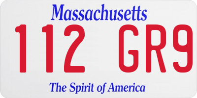 MA license plate 112GR9