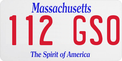 MA license plate 112GS0