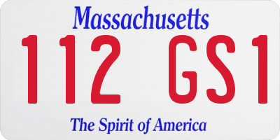 MA license plate 112GS1