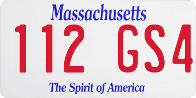 MA license plate 112GS4