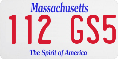 MA license plate 112GS5
