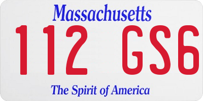 MA license plate 112GS6