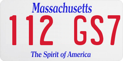 MA license plate 112GS7