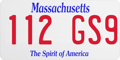 MA license plate 112GS9