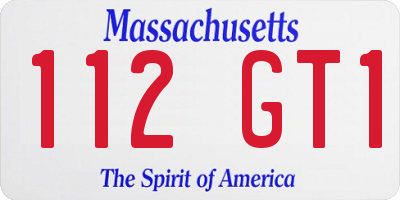MA license plate 112GT1