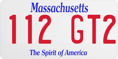 MA license plate 112GT2