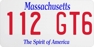 MA license plate 112GT6