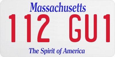 MA license plate 112GU1