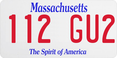 MA license plate 112GU2