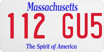 MA license plate 112GU5