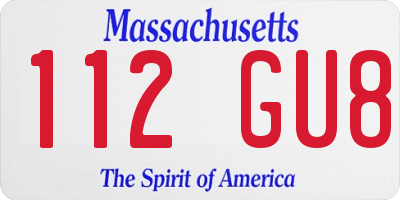 MA license plate 112GU8