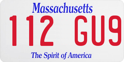 MA license plate 112GU9