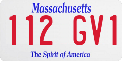 MA license plate 112GV1