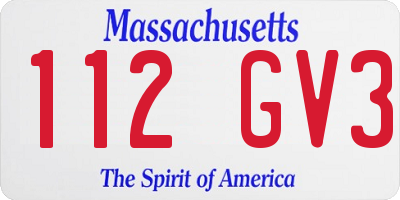 MA license plate 112GV3