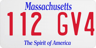 MA license plate 112GV4