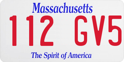 MA license plate 112GV5