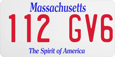 MA license plate 112GV6