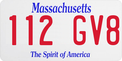 MA license plate 112GV8